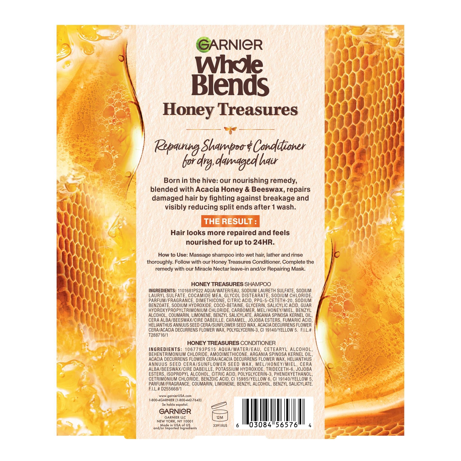 Whole Blends Honey Treasures Shampoo and Conditioner Set, for Damaged Hair, 1 Kit