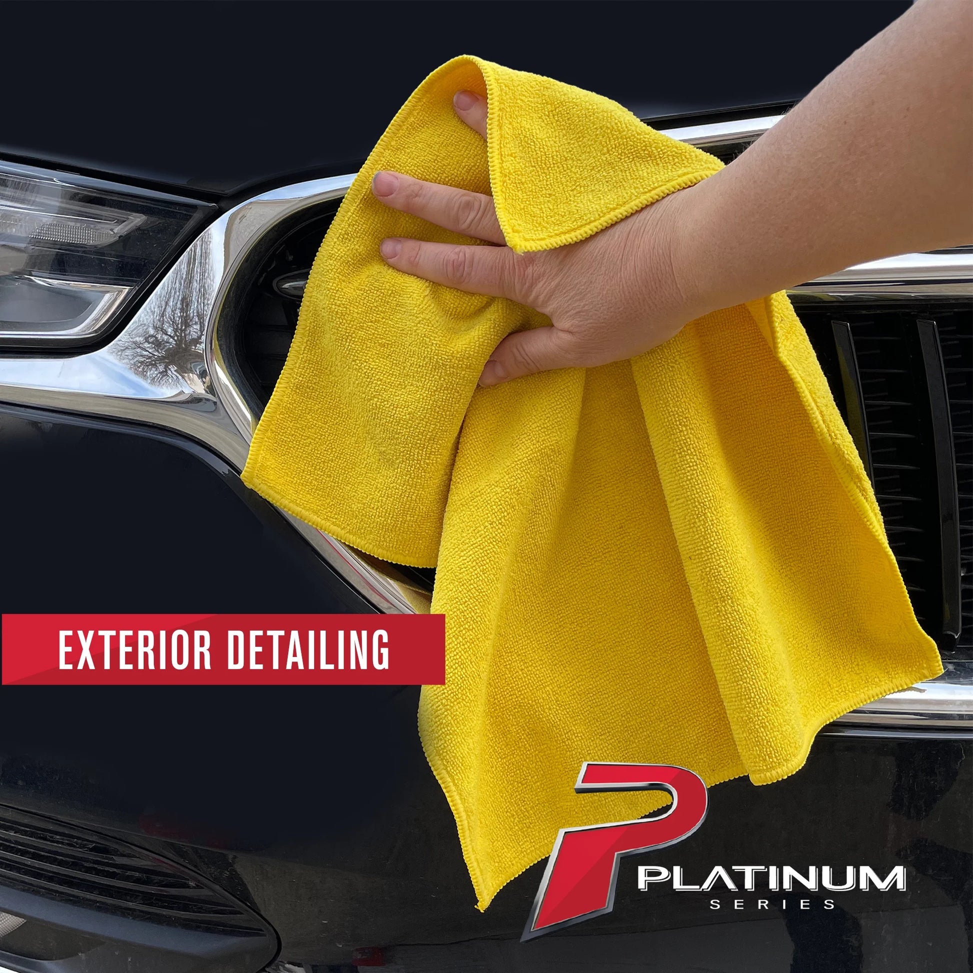 Heavy Duty Multi-Purpose Microfiber Detailing Towel, 40 Pack, Yellow