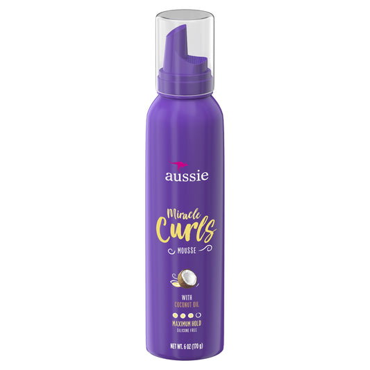 Miracle Curls Styling Mousse with Coconut & Jojoba Oil, for Curly Hair, Unisex 6.0 Fl Oz