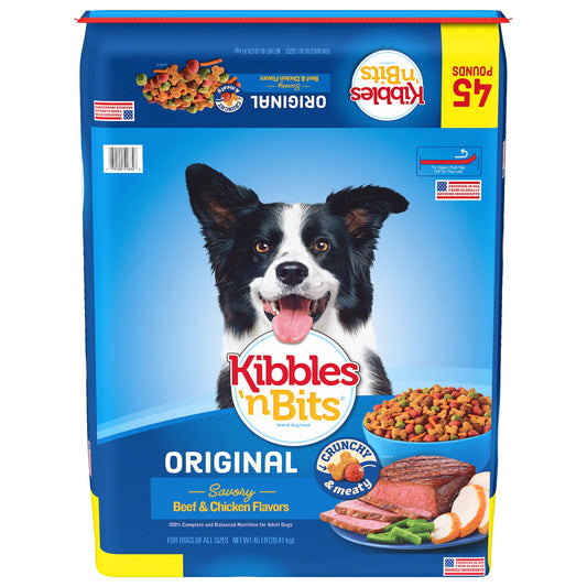 Kibbles 'N Bits Original Savory Beef & Chicken Flavors Dry Dog Food, 45 Lb. Bag