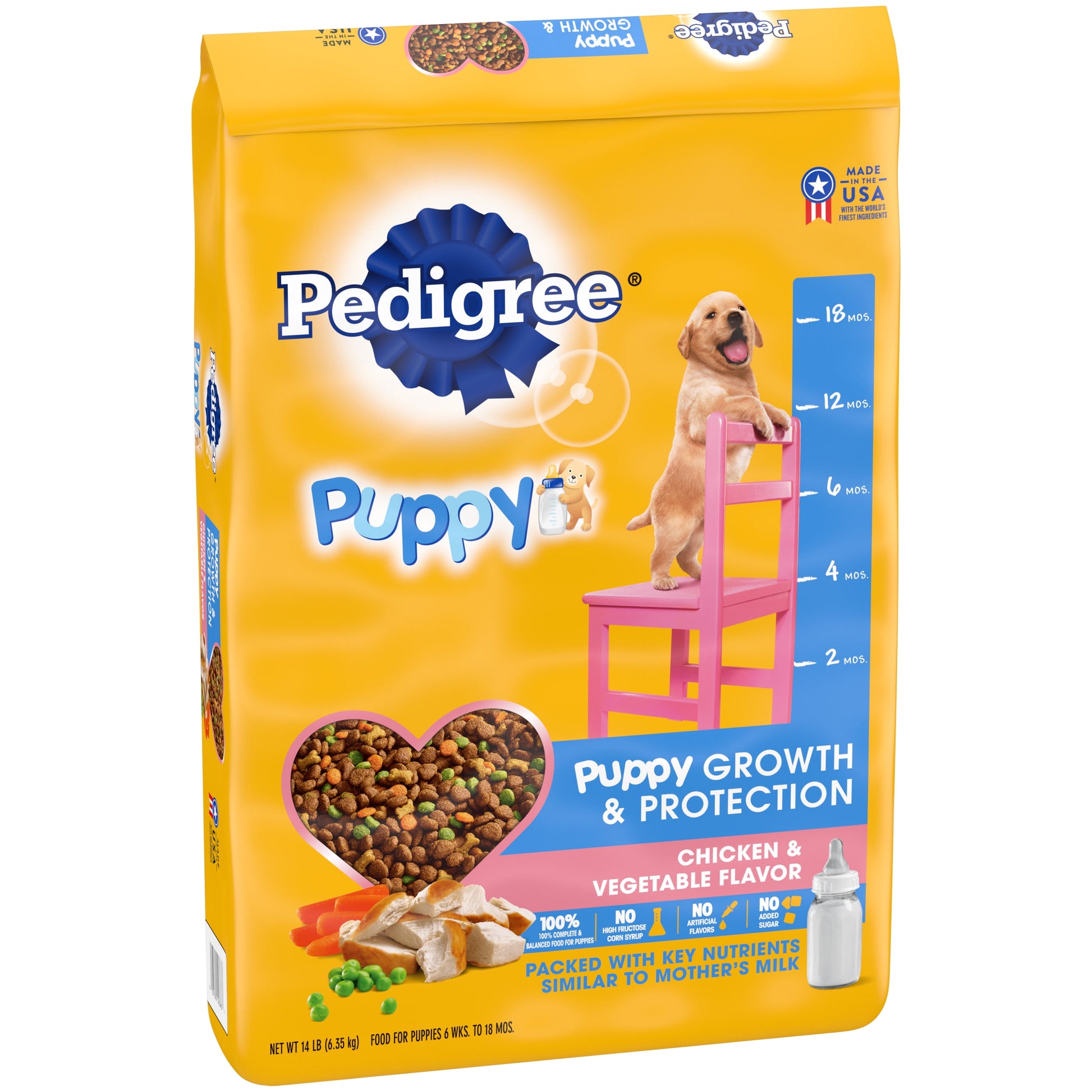 Puppy Growth & Protection Dry Dog Food Chicken & Vegetable Flavor, 14 Lb. Bag