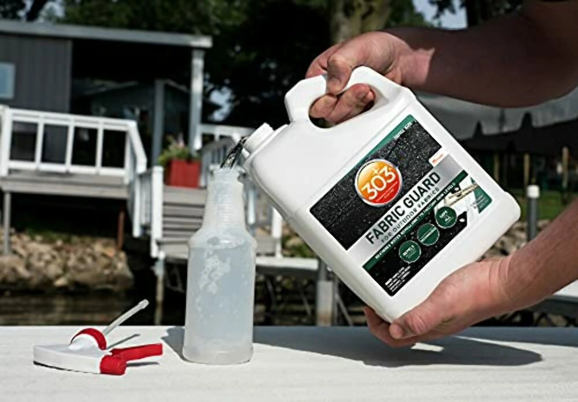 Marine Fabric Guard - Restores Water and Stain Repellency to Factory New Levels, Simple and Easy to Use, Manufacturer Recommended, Safe for All Fabrics, 1 Gallon (30674)