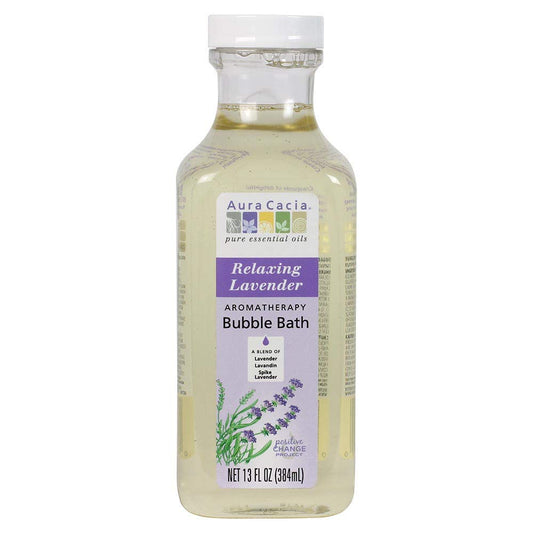 Aura Cacia Aromatherapy Bubble Bath, Relaxing Lavender, 13 fluid ounce bottle (Pack of 3)